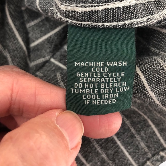 Lauren Jeans Co Gray Pin Stripe Button Down Shirt Size S/M - Picture 14 of 16